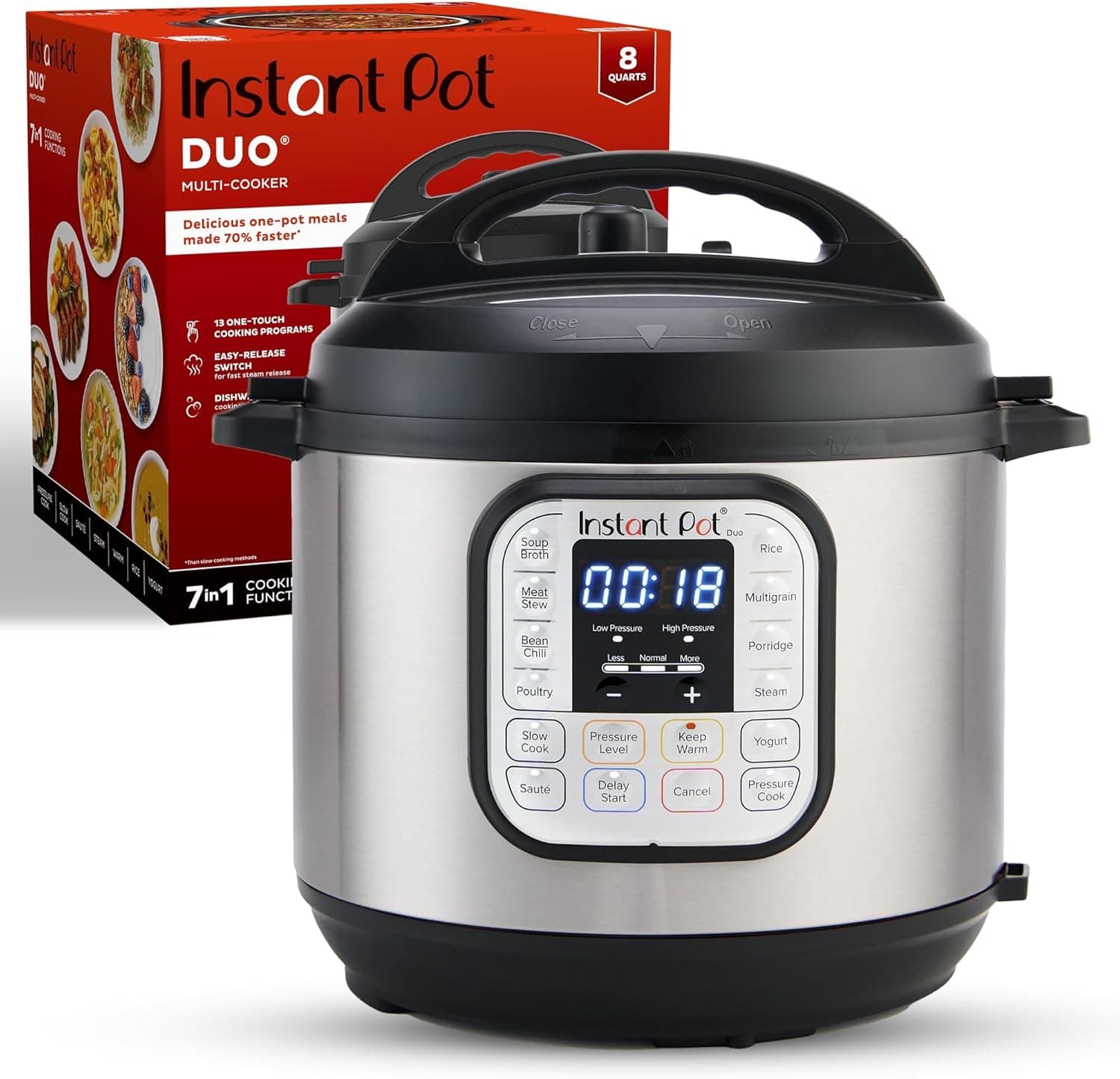 Instant Pot Duo 7-in-1 Electric Pressure Cooker, Slow Cooker, Rice Cooker, Steamer, Sauté, Yogurt Maker, Warmer & Sterilizer